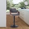 Armen Living Aspen Adjustable Swivel Gray Faux Leather and Walnut Wood Bar Stool with Black Base LCASBAWABLGR - alternate 7